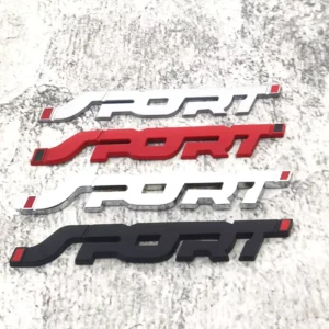3D Raised Zinc Alloy SPORT Car Badge Reusable 3M Adhesive Body Sticker Personalized Chrome Emblem