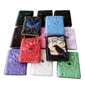 3D Resin Dragon Raven Fox Rectangle Notebook for Recording