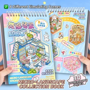 3D Scene Sticker Book for Adults 8 Sets DIY House Scene Stickers