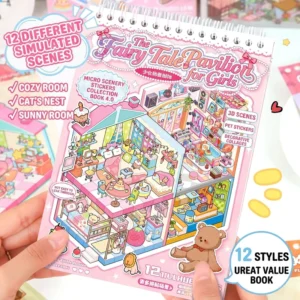3D Sticker Scene Book for Adults 12 House Isometric 3D Space DIY Scene Stickers