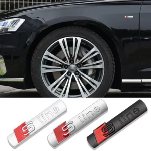 3D Zinc Alloy Car Decals Applicable to A3 Q3 Q7 Modifications Decoration for A6L Q5L A4 Fender Emblem Stickers S line