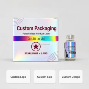 3ml 10ml 15ml Mini Vial Labels for Peptides Custom Vinyl Waterproof Stickers Pharmaceutical Packaging