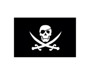 3×5 ft Durable Polyester Pirate Flag, Brass Grommets, Double-Stitched, Outdoor Halloween Party Banner