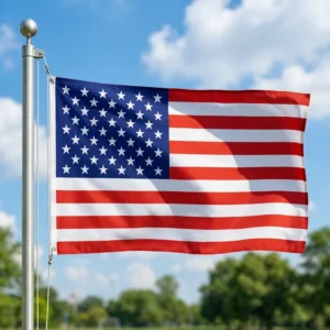 3x5ft Polyester USA Flag with Aluminum Flagpole Silk Screen Printed Hanging Banner