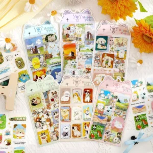 4 Cute Pets Decorative Stickers Per Pack for Journaling