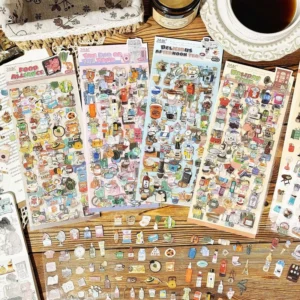 4 Decorative Stickers Per Pack Leisure Time Series DIY Journaling Supplies