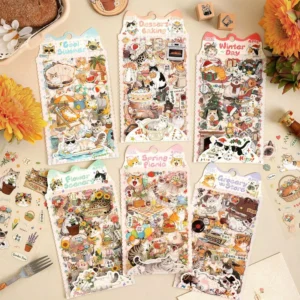 4 Fuzzy Starry Whispers Series Decorative Journaling Stickers