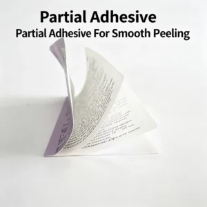 4-Layer Self-Adhesive Foldable Multilingual Instruction Label for Cosmetic, Food, and Medicine Bottles and Jars