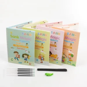 4 PCS English Magic Writing Books for Kids Handwriting Copybooks