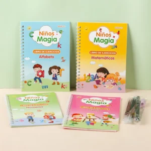 4 PCS Spanish Magic Books Children’s Educational Learning Notebooks