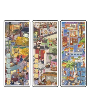 4-Pack Chinese-Style DIY Journaling Scene Stickers