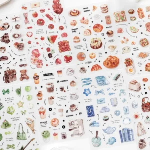 4-Piece Afternoon Tea Theme DIY Journal Decoration Stickers