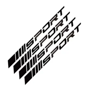 4-Piece Wheel and Rim Sport Racing Decal Stickers with Adhesive Tape