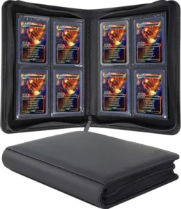 4-Pocket 112-Card Trading Card Album 3 x 4 Inch 35pt PU Waterproof Photo Album