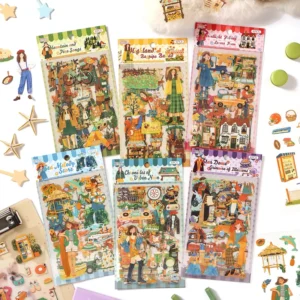 4 Sheets Per Pack Floating World Kaleidoscope Series Decorative Stickers