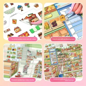 4 Sheets Per Pack of Large Sized Hand Painted Decorative Stickers for Miniature Dioramas