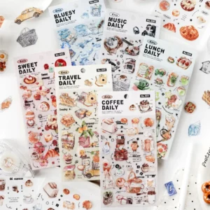 4-Sticker Pack Afternoon Tea Series DIY Decorative Stickers