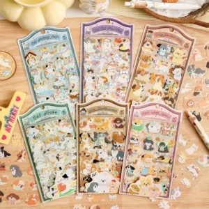 4 Stickers Per Pack Cute Pets Friends Series Cartoon Stickers Kids Stickers Bullet Journal Stickers Decals