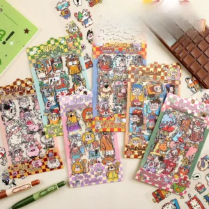 4 Stickers Per Pack Energetic Party Series Kids’ DIY Journal Decals