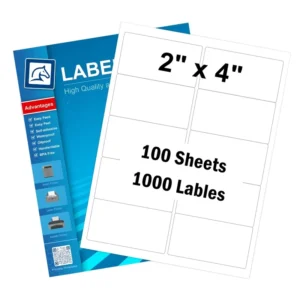 4″ x 2″ Rectangle Blank Label Sheets, 1000 Labels, Laser and Inkjet Printer