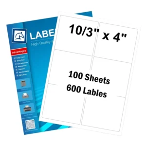 4 x 3.33 in Blank Rectangle Self-Adhesive Sticker Sheets for Laser/Inkjet Printers