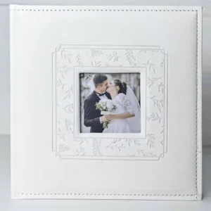 4 x 6 Inch 10 x 15 cm 200-Photo Debossed PU Leather Wedding Photo Album with Square Window