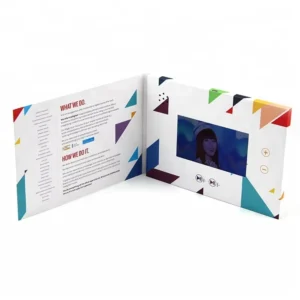 4.3 Inch A5 Paper Thin LCD Video Brochure Letterpress Printed Lithium Battery Digital Business Card Marketing Promotion