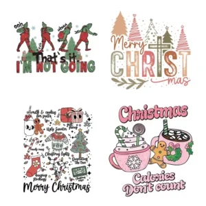 40+ Funny Christmas DTF Heat Transfer Designs Ready to Press Iron-On Stickers
