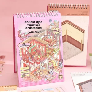 40-Piece Traditional-Style Miniature Landscape Illustration Collage Stickers for Student Notebooks