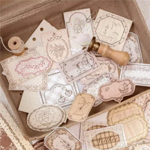 40 Sheets Pack Framed Vintage Style Writable Decorative Stickers for DIY Handbooks and Gifts
