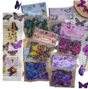 40 Sheets Per Pack Cultural Butterfly Garden Planner Stickers Waterproof PET Mini Stickers