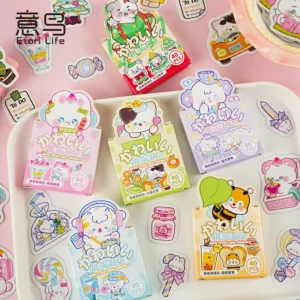 40pcs Pack Boxed Stickers Cute Cartoon Decoration Stickers