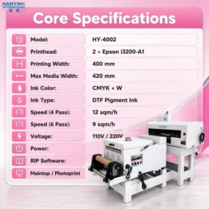 420mm DTF Transfer Printer for Fashion and Apparel
