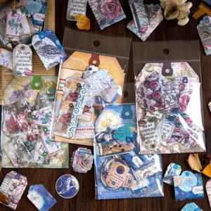 45pieces/pack Sticker Pack Cloud Travel All Over the World Retro Collage Notebook DIY Material 4 Models