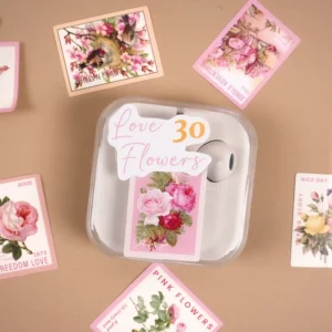 46 Pieces Self-Adhesive Box-Packed Stickers Flower Space Romantic Flowers Journal Decorative Source Material