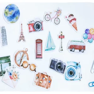 46pcs Pack One Person Travel Scrapbooking Stickers DIY Decorative Paper Labels Kawaii Stationery