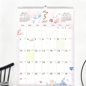 4KB Paperboard Desk Wall Calendar Minimalist Style Large Daily Writing Grids Convenient Hanging Design Home Office