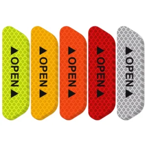 4PCS Car Reflective PVC Sticker Strips Safety Night Open Door Warning Luminous Decals Tape Removable Exterior