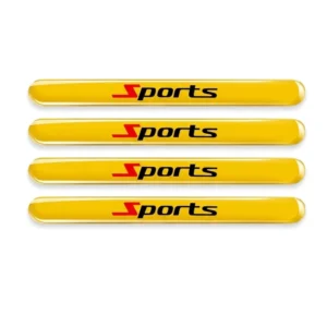 4Pcs 3D Resin Domed Car Decals Glossy Black Sports Anti-collision Strips Waterproof Side Mirror and Door Edge Protector Labels