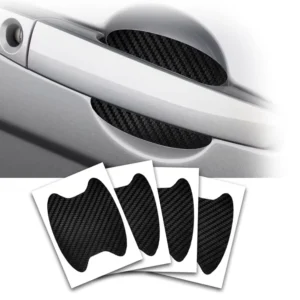 4Pcs Universal Carbon Fiber Anti-Scratches Car Door Cup Protector Car Door Handle Sticker