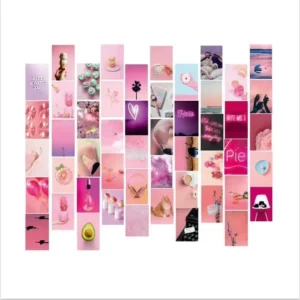 4×6 50-Piece Aesthetic Teen Girl Bedroom Pink Custom Cardboard Wall Posters Film Laminated Printing