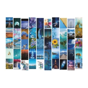 4×6 and 5×7 Postcard Wall Collage Kit with Gloss Finish and Wall Stickers