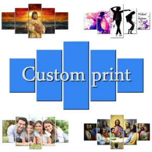 5 Pieces Wall Art Canvas Set Custom Anime Figure Poster Family Kids Photos Canvas Painting Home Decor No Frame