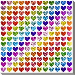 5 Sheets Pack Holographic Glitter Colored Star Stickers for Kids’ Classroom Reward Charts