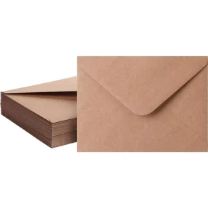 5 x 7 Inch A7 Brown Kraft Paper Envelopes for Invitations, Christmas Cards, Gifts, and Postcards
