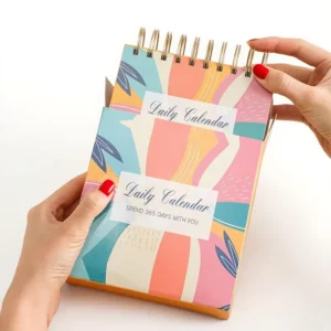 5.5 x 5.3 Inch Custom Daily Flip Desk Calendar with Inspirational Quotes and Box