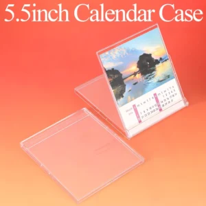 5.5inch Clear Table Calendar Case Desk Landscape Calendar Holder Acrylic CD Box Photo Calendar Display Case