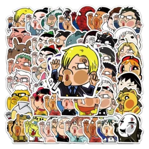 50 PCS Factory Anime Cartoon Cute Kawaii Wall Custom Applied Thread Stickers for Notebook Luggage Laptop Decoration