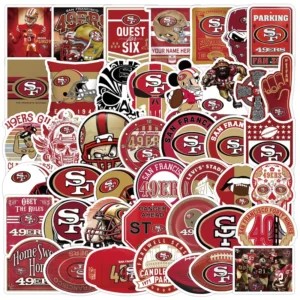 50-Piece American Football Graffiti Stickers for Bottle and Phone
