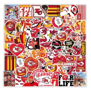 50-Piece American Football Graffiti Vinyl Stickers for Bottles, Luggage, and Laptops